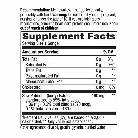 Saw Palmetto Premium Extract 160 Mg, NWA